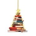 thumbnail image 1 of Fiudx Adorno para Árbol de Navidad, Elegante Diseño de Madera, Decoración Navideña Única, Un Complemento Acogedor para El Hogar y La Oficina, Regalo Perfecto para Amantes de Los Libros, 1 Pieza, Colg, 1 of 2