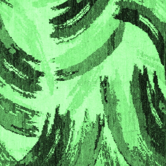 Ahgly Company Indoor Square Abstract Emerald Green Modern Area Rugs, 6' Square