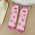 thumbnail image 2 of Yuanlong Womens Socks Fluffy Knitted Cute Cartoon Detail Thermal Medium Tube Socks Home Wear Comfy Soft Winter Stockings, 2 of 3
