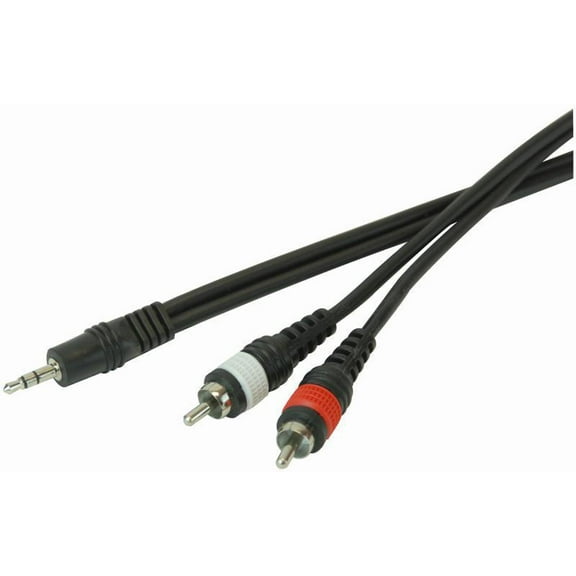 STAGG - 3.5mm Stereo Jack Plug To 2x Phono (RCA) Plugs Lead 3m