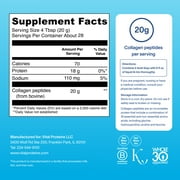 Vital Proteins Collagen Peptides Powder Supplement for Hair, Skin, and Nails, Unflavored Collagen Support, 20 oz