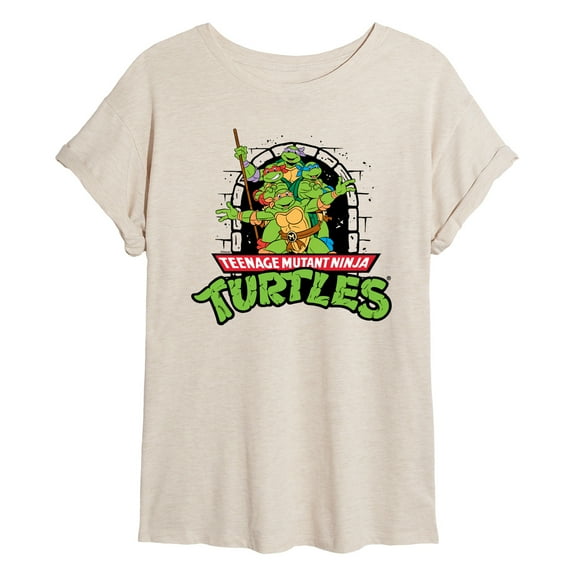 Teenage Mutant Ninja Turtles - Logo Character Group - Women's Oversized T-Shirt