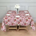 thumbnail image 3 of Pink Cow Strawberry Hug Pattern Square Tablecloth,Waterproof Square Table Cover,Wipeable Spillproof Washable Table Cover for Home Kitchen Party Decor 60"x60"(152x152cm), 3 of 6