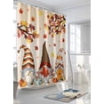 thumbnail image 3 of Gnomes Fall Thanksgiving Shower Curtain, Retro Autumn Pumpkin Maple Leaf Bathroom Decor Curtains Set with Hooks, Waterproof Fabric Home Accessories， Stall 36 X 72 Inch, 3 of 6