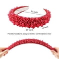 thumbnail image 3 of Diadema de perlas Diadema roja Moda para mujeres y niñas Diadema acolchada con cuentas gruesas lindas Diadema hinchada elegante Diadema festiva Accesorios para el cabello 15 * 4,2 cm, 3 of 5