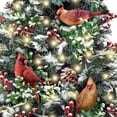 thumbnail image 3 of The Bradford Exchange Winter's Beautiful Blessings Illuminated Tabletop Christmas Tree with Joseph Hautman Wildlife Artwork Vase and 4 Handcrafted Cardinal Sculptures Convenient 5hr Timer 24"-Inches, 3 of 6