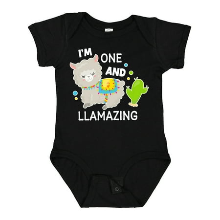 

Inktastic Im One and Llamazing with Llama and Cactus Gift Baby Boy or Baby Girl Bodysuit