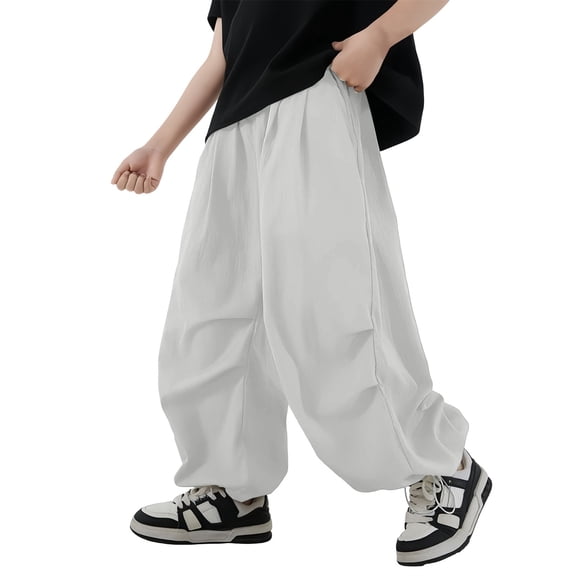 Mercatoo Boys Baggy Harem Pants Quick-Dry Lightweight Hiking Joggers Loose Fit Athletic Running Wind Pants Pockets Teen Drawstring Sweatpants