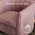 thumbnail image 6 of LINSY HOME Swivel Accent Chair with Ottoman, Velvet Barrel Chair for Living Room, Pink, 6 of 7