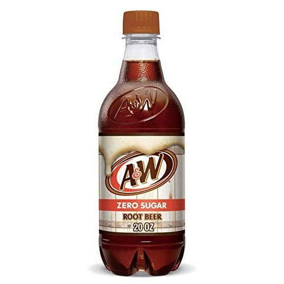 A&W Zero Root Beer, 20 Fl Oz Bottles, (Pack of 16, Total of 320 Fl Oz)