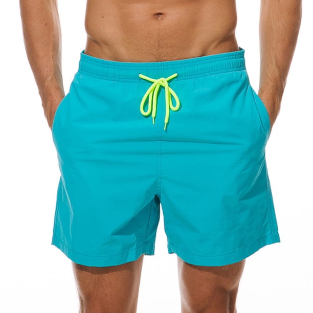 Minnieouse Pantalones cortos de playa de verano para hombre, pantalones cortos de secado rápido para correr, gimnasio, Fitness, entrenamiento Prendas para la parte inferior del cuerpo Cielo azul L