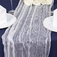 thumbnail image 4 of Balsa Circle 9 feet White Crinkled Sheer Organza Table Runner Party Events Reception Tableware Decorations Supplies, 4 of 7