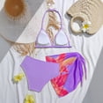 thumbnail image 4 of Ymyiu Girls Bathing Suit Baby Girls Swimsuit Toddler Bathing Suit 3-Pieces Bikini Swimwear Beach Outfit Set Size 7-8 Years (Purple,7-8 Years), 4 of 4