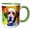 Green/White, variant on 3drose, Lovely Labrador Retriever Dog Portrait. Colorful Artistic Background, 11oz Magic Transforming Mug