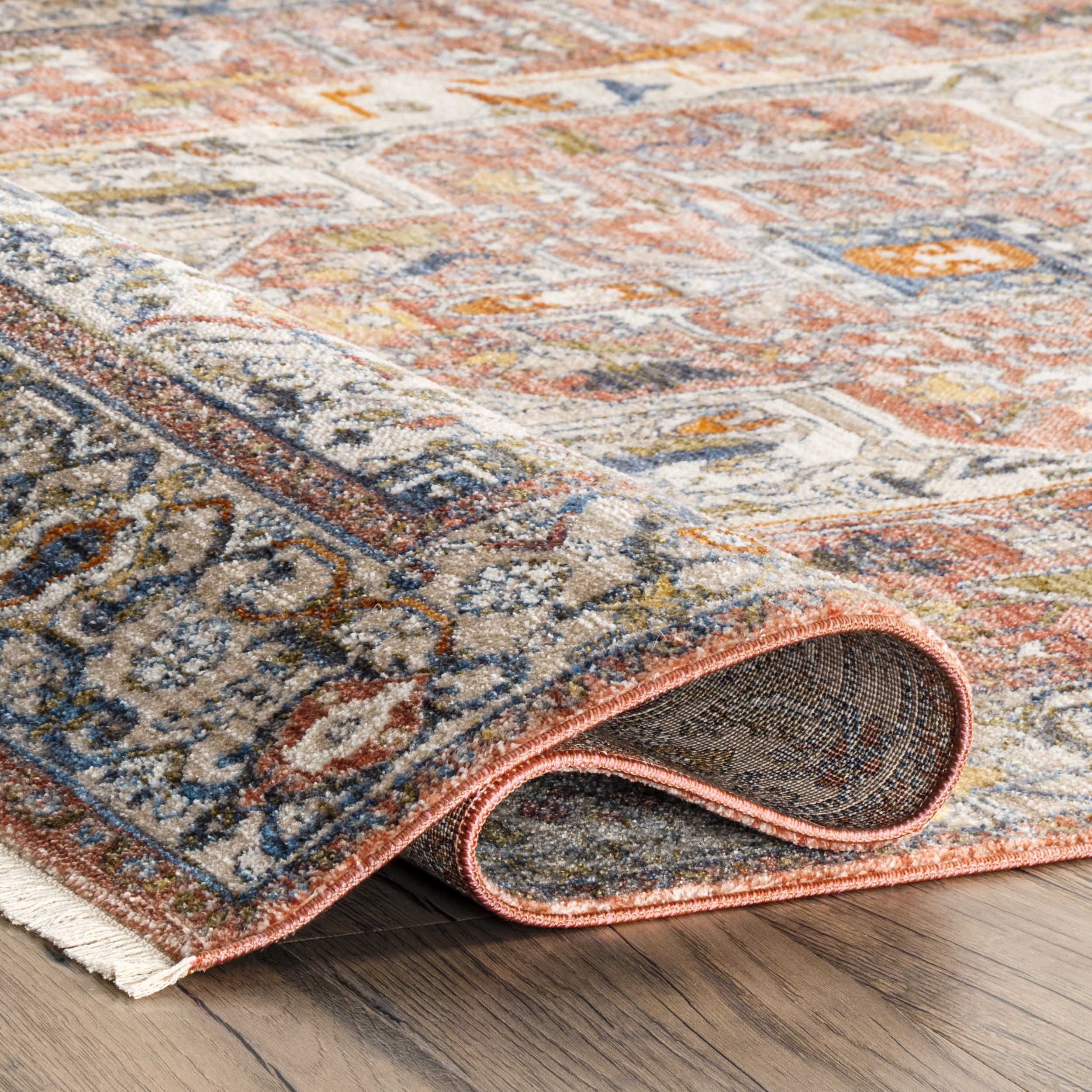 nuLOOM Harriet Vintage Medallion Fringe Runner Rug, 2' 6" x 6', Orange