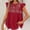 Red, variant on Women's Embroidery Peasant Blouse Ruffle Sleeve Babydoll Top Boho Casual Summer Loose Tunic Fiesta Mexican Style