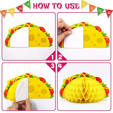 Mexican Honeycomb Table Centerpieces Cinco De Mayo Table Decorations Fiesta Paper Fans Taco Birthday Baby Shower Bachelorette Party Photo Props Let's Fiesta Party Supplies Set Of 9