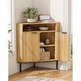 thumbnail image 7 of Joyyskill Fluted Corner Cabinet with Storage, Modern Floor Cabinets with Adjustable Shelf & Metal Legs Wooden Narrow Cabinet Organizer, Natural Oak, 7 of 7