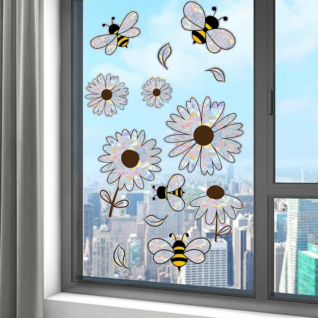 Pegatinas de flores para ventana, calcomanías de vidrio, fáciles de despegar, película decorativa, adornos para ventana, para dormitorio, sala de