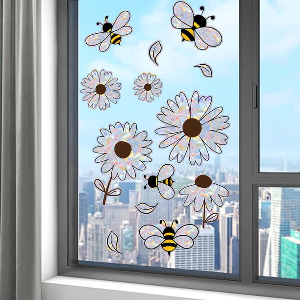 Pegatinas florales para ventana, calcomanías de vidrio, primavera y verano, película decorativa creativa para ventana, para baño, puerta, decoración