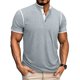 thumbnail image 1 of Ceisia Men's Slim Fit Stretch Stand-Up Collar Short Sleeve Shirt - Solid Color with Contrast Trim Gray XXL Gifts, 1 of 7