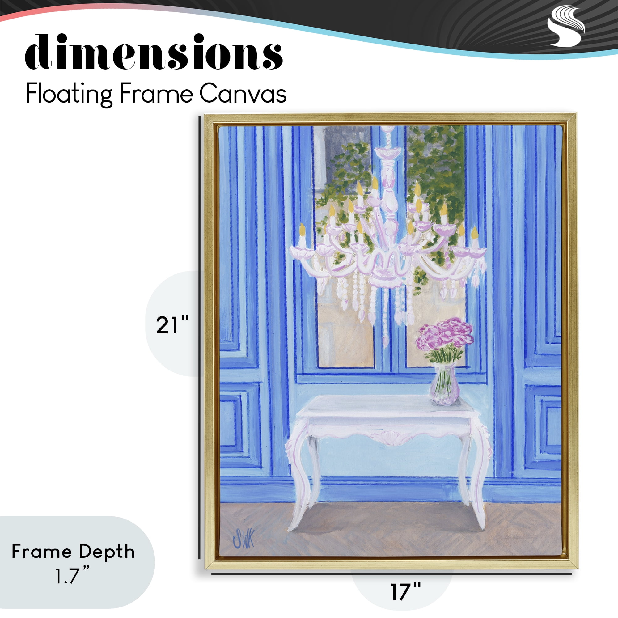 Stupell Industries French Window Architecture Gold Framed Floater Canvas Wall Art, design by Sarah Waldron Kimball