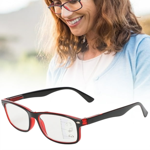 Lectura Retro Alivio De La Fatiga Visual Gafas De Lectura Multifocales Anti Rayos Azules Gafas Presbiópicas+250 Rojo