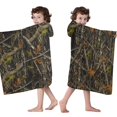thumbnail image 4 of Vine Camo Tree Trunk Pattern Hooded Bath Towel，50"x30" for Ages 3 To 12 Kids, Quick Dry Lightweight Soft Microfiber Hood Beach Towel Cover Up for Kids, 4 of 7