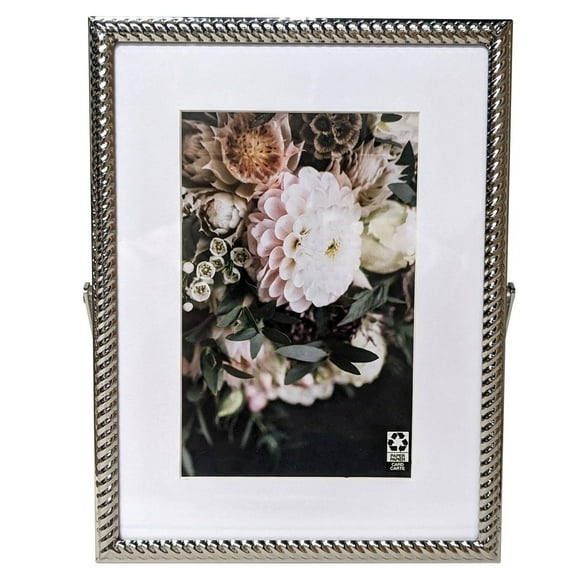 Hometrends 6x8 inch Matted to 4x6 inch Silver Finish, Spiral Metal Picture Frame