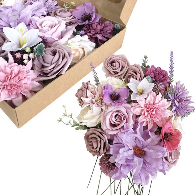 Caja de flores de simulación, propuesta de cumpleaños, cabeza de flor con varilla, arreglo de ambiente para boda, novia y flores