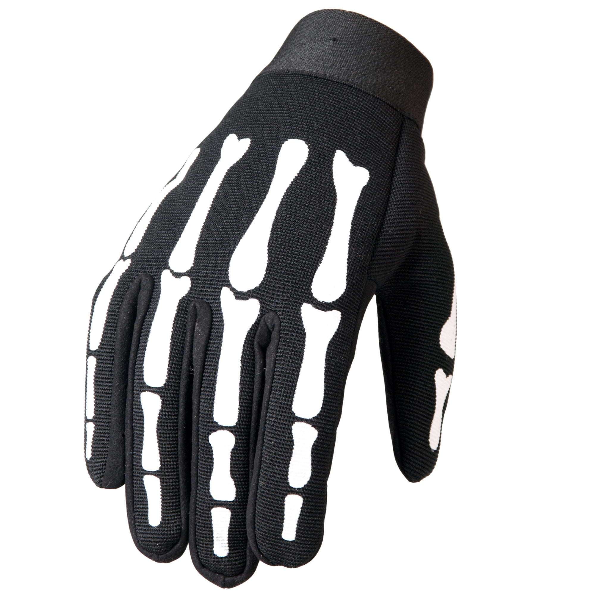 Black, Medium GVM2007 BLACK; M Hot Leathers Skeleton Mechanic Gloves