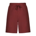 thumbnail image 5 of FRSASU Men's Linen Shorts Casual Elastic Waist Drawstring Summer Beach Vacation Yoga Golf Shorts for Men with Pockets Wine, 5 of 6