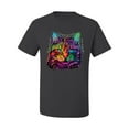 thumbnail image 2 of Wild Bobby, If You're Nice I Might Let You Live With Me Colorful Cat Animal Lover Men's Graphic T-Shirt, Charcoal, 3XL, 2 of 3