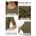 thumbnail image 4 of MOYIKO Half Sleeve T Shirts for Women Summer Trendy Crewneck Tops Spring Casual Slim Fitted Basic Tees, 4 of 7