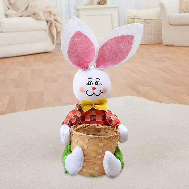 Bonita cesta de conejo de Pascua, cesta de huevos de , cesta de caramelos, cesta de almacenamiento portátil multifuncional para niños, cesta d Pantalones Macarena Canasta de Pascua
