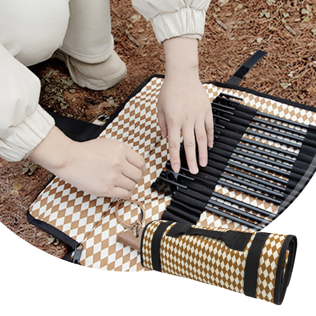 ZPAQI Camping Ground Nails Bag Folding Tent Stake Bag for Tent Peg & Camping Hammer