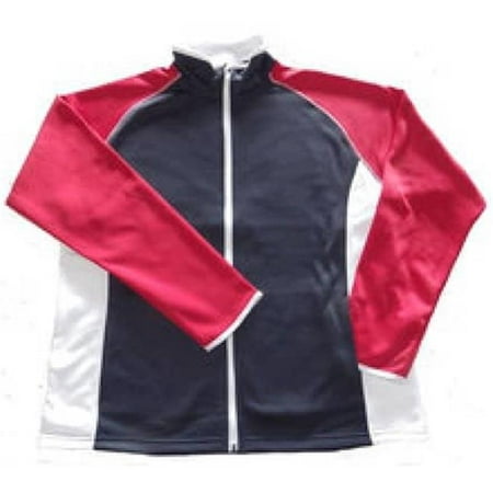 Weather Apparel 58031-051-SM Mens Poly-Spandex Full Zip Jacket - Navy Body, Small - Red Sleeve & White Side