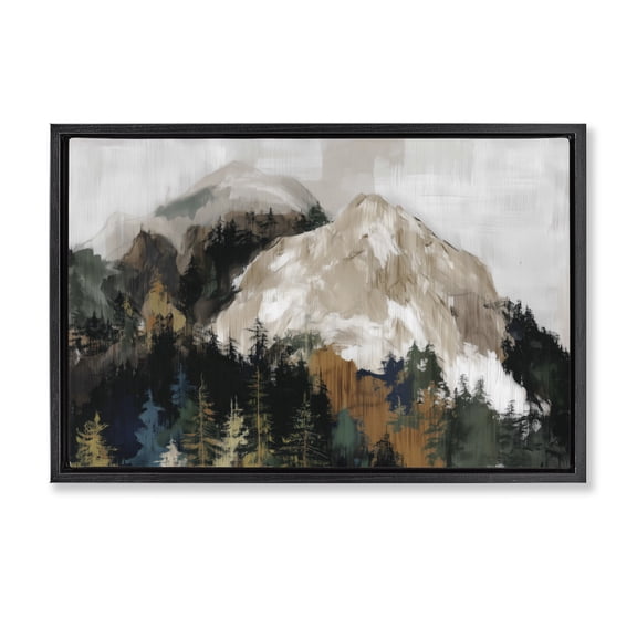 Stupell Industries Contemporary Rugged Mountain Peaks Black Floating Frame Canvas Art, 25 x 17, by Chromatic Storm Studio