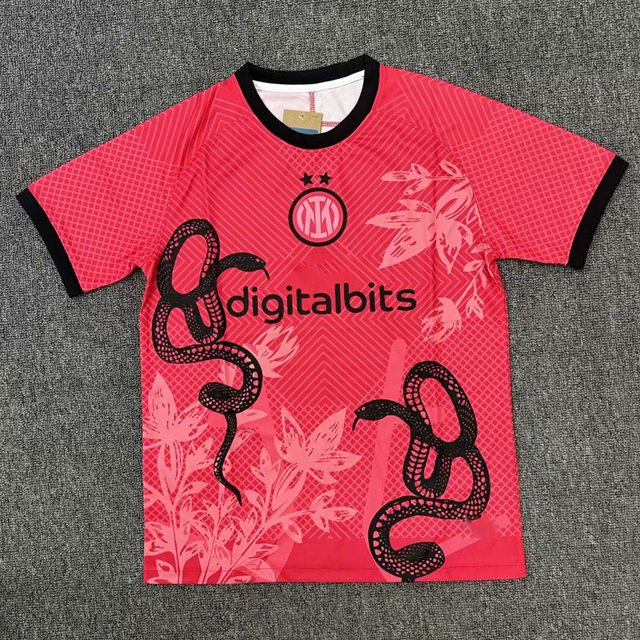 Camiseta De Fútbol Clásica De Verano Roja De Edición Especial Del Inter De Milán, Temporada 24-25, Manga CortaXL
