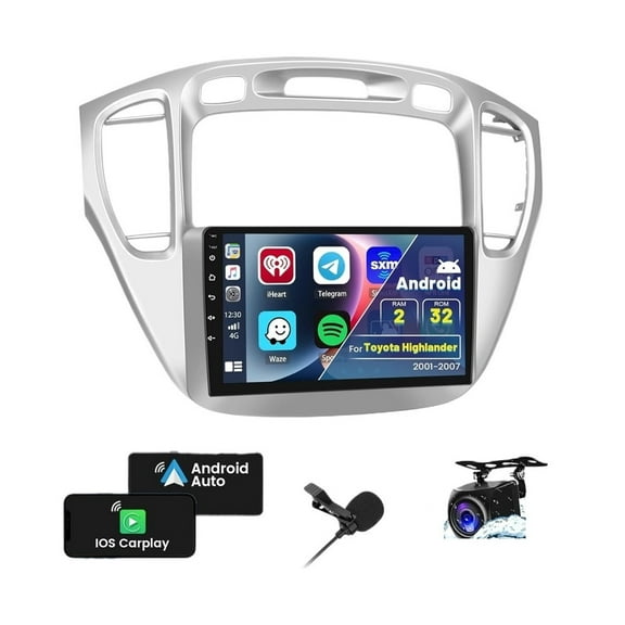 Torovo Car Radio Stereo Toyota Highlander 2001-2007 Android Carplay GPS 2 32G