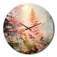 thumbnail image 4 of Designart "Peach Ferns love expression" Floral Oversized Wall Clock, 4 of 5