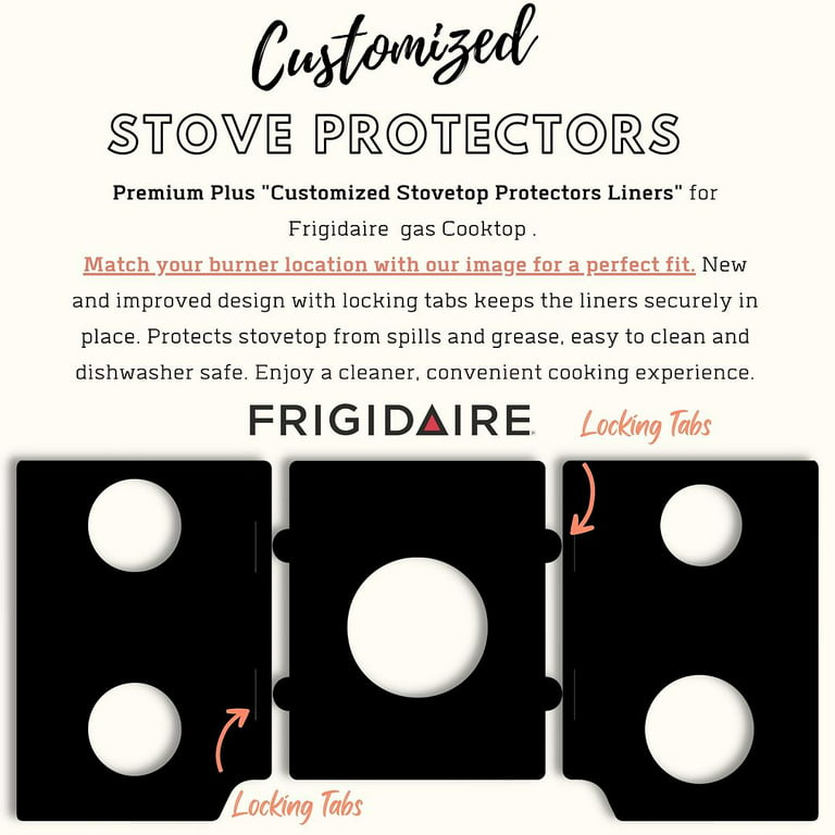 Stove Protector Liners Compatible with Frigidaire Stoves, GAS Ranges - Customized - Easy Cleaning Liners for Frigidaire Compatible Model FGGH3047VFB