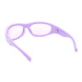 thumbnail image 4 of Classic 90s Style Sport Oval Round Plastic Sunglasses All Purple, 4 of 4