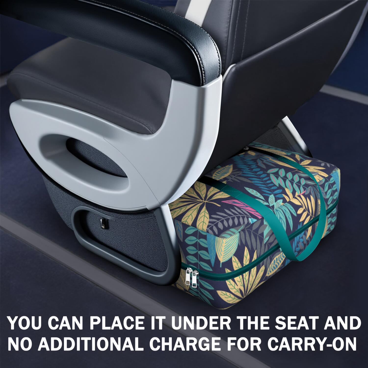 For Spirit Airlines Personal Item Bag 18x14x8 Inch, Floral Weekender Travel Bag, Foldable Travel Duffel Bag Underseat Carry on Bag with Luggage Sleeve for Women and Men 30L