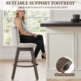 thumbnail image 6 of PAPROOS Velvet Bar Stools Set of 2, 26" Swivel Counter Height Bar Stool with Back and Tufted Button, Trimmed Edges, Modern Upholstered Kitchen Island Counter Height Chair with Wood Legs, Beige, 6 of 11