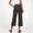 Dark Gray plus size capri pants a1, variant on Cagogo Women Plus Size Capri Pants Elastic Waist Flowy Casual Cropped Palazzo Trousers Summer Beach Work Lounge Active Workout Clothes, Black 3XL