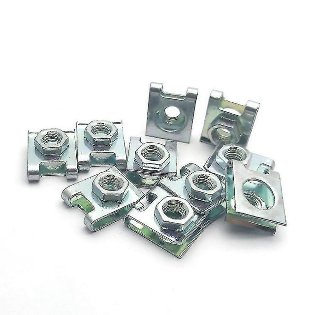 10pcs U Type Clips With Nut M6 6mm Cleat Nuts For Motorcycle Scooter Atv Moped