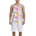 thumbnail image 4 of Easygdp Donuts and Coffee Men's Mesh Basketball Jersey Quick Drying Sleeveless Shirts Fitted Muscle Tank Tops Sport Round Neck T-Shirt - 3X-Large, 4 of 9