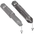 thumbnail image 3 of 2pcs S2 Steel Magnetic Screwdriver Bits Set, 1/4" Hex Shank 50mm Length #1 & #2 Philips Head Tips for Electric Drills & Impact Drivers, 3 of 4
