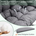 thumbnail image 3 of Aukfa Double Swing Egg Chair with Stand 2 Person Indoor Outdoor Wicker Loveseat with Cushions, Gray, 3 of 10